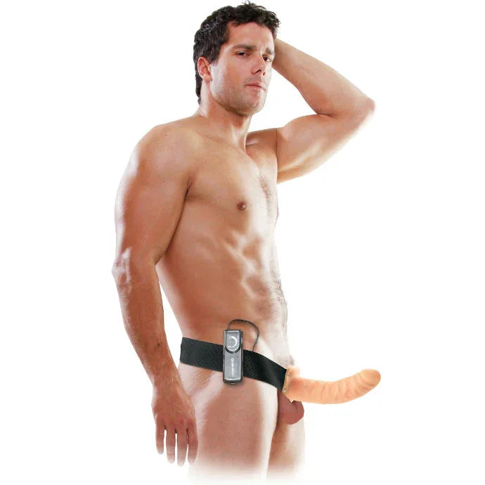 FETISH FANTASY SERIES - 19 CM VIBRIERENDER HOHL-STRAP-ON BRAUN - Vanelion Paradise