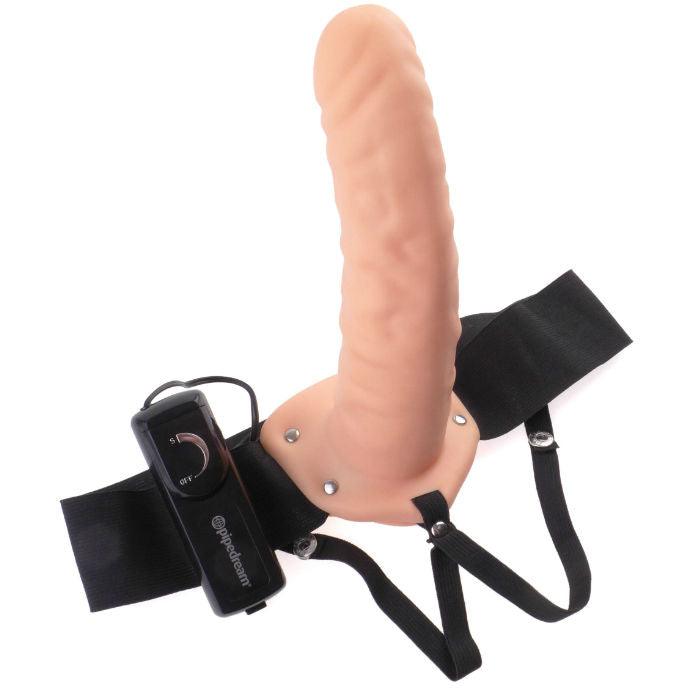 FETISH FANTASY SERIES - 19 CM VIBRIERENDER HOHL-STRAP-ON BRAUN