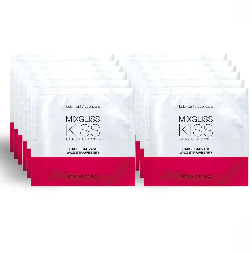 MIXGLISS - WASSERBASIERTES SCHMIERMITTEL ERDBEERGESCHMACK 12 EINZELDOSIS 4 ML - Vanelion Paradise