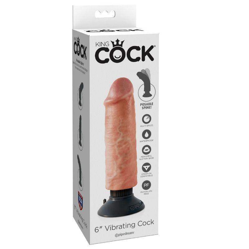 KING COCK - VIBRATORDILDO 15.24 CM NATÜRLICH - Vanelion Paradise