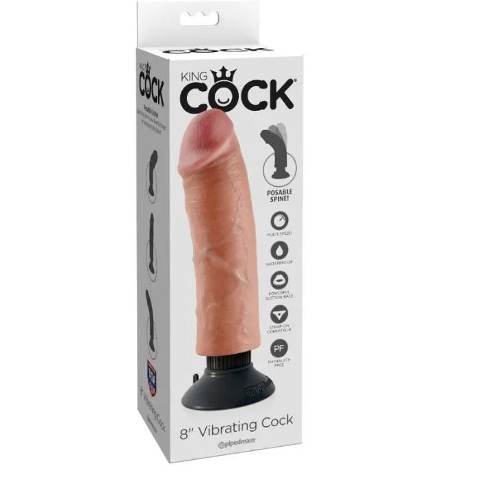 KING COCK - VIBRATORDILDO 20.32 CM NATÜRLICH - Vanelion Paradise