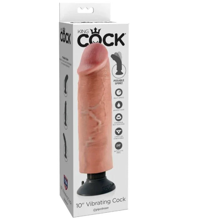 KING COCK - VIBRIERENDER DILDO 25.5 CM NATÜRLICH - Vanelion Paradise