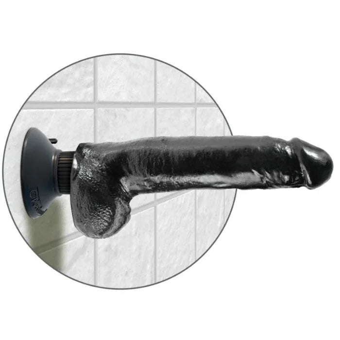 KING COCK - VIBRIERENDER DILDO MIT HODEN 23 CM SCHWARZ - Vanelion Paradise