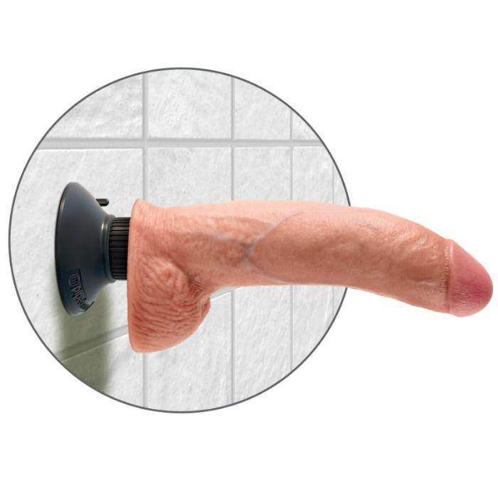 KING COCK - VIBRATORDILDO MIT HODEN 23 CM NATUR - Vanelion Paradise