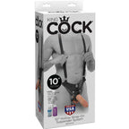 KING COCK - 25,5 CM HOLLOW STRAP-ON SUSPENDER SYSTEM FLESH - Vanelion Paradise