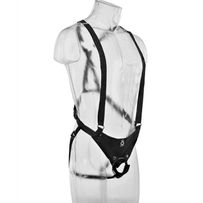 KING COCK - 25,5 CM HOLLOW STRAP-ON SUSPENDER SYSTEM FLESH - Vanelion Paradise
