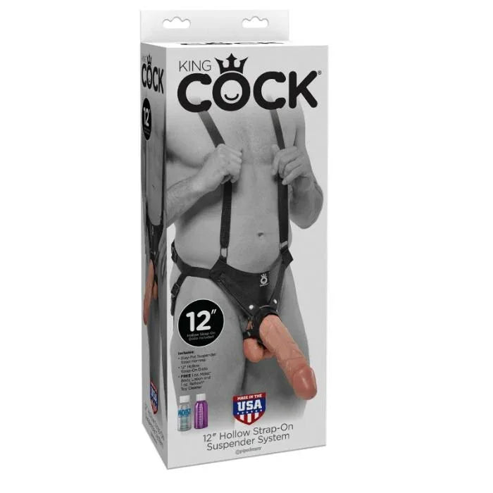 KING COCK - 30,5 CM HOLLOW STRAP-ON SUSPENDER SYSTEM - FLEISCH - Vanelion Paradise