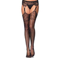 LEG AVENUE - TEAR DROP GARTERBELT SOCKS SCHWARZ - Vanelion Paradise