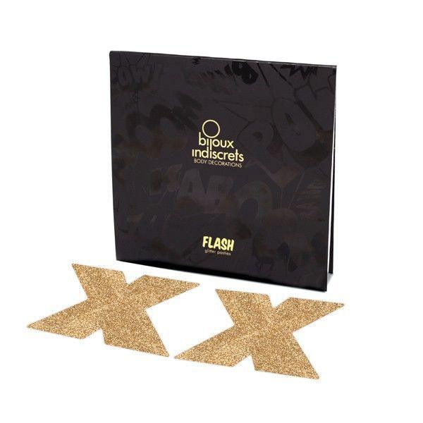 BIJOUX - INDISCRETS FLASH CROSS GOLD NIPPELABDECKUNGEN