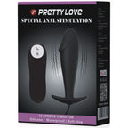 PRETTY LOVE - SILIKON ANAL PLUG PENIS FORM UND 12 VIBRATIONSMODI SCHWARZ - Vanelion Paradise