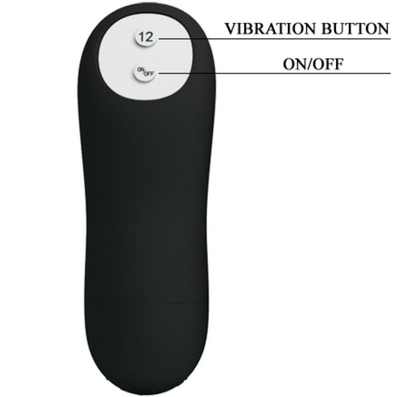 PRETTY LOVE - ANALPLUG AUS SILIKON EXTRA STIMULATION UND 12 VIBRATIONSMODI SCHWARZ