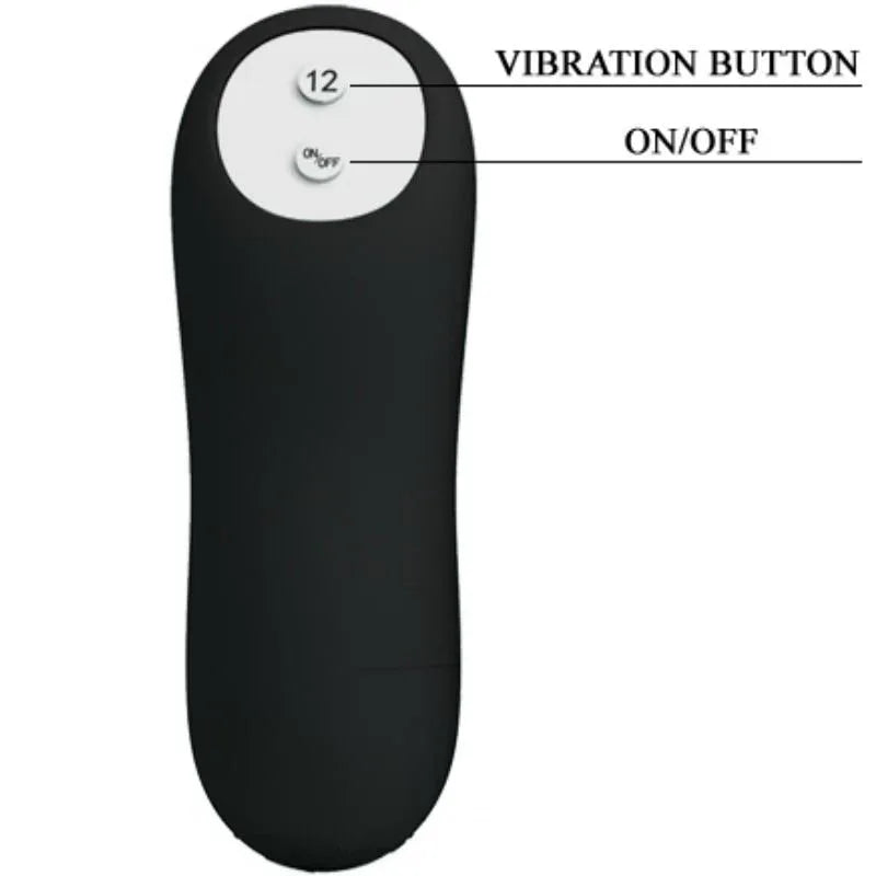 PRETTY LOVE - ANALPLUG AUS SILIKON EXTRA STIMULATION UND 12 VIBRATIONSMODI SCHWARZ - Vanelion Paradise