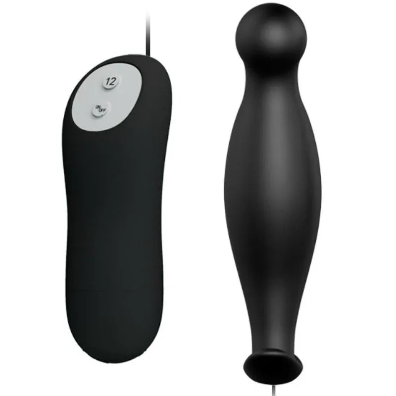 PRETTY LOVE - SILIKON ANALPLUG 12 VIBRATIONSMODI SCHWARZ - Vanelion Paradise