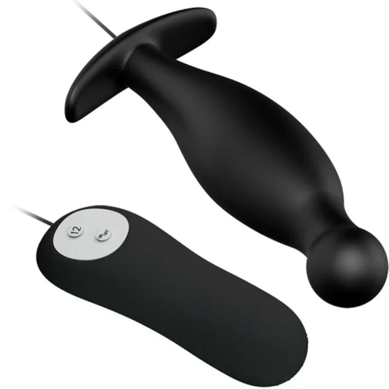PRETTY LOVE - SILIKON ANALPLUG 12 VIBRATIONSMODI SCHWARZ - Vanelion Paradise