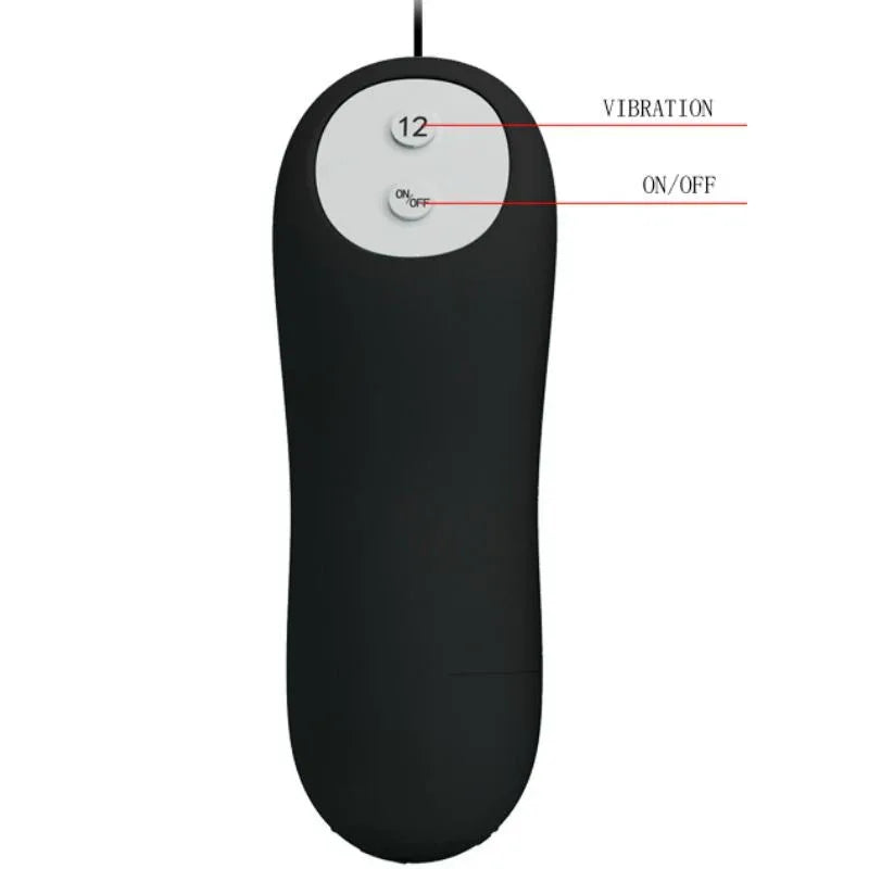 PRETTY LOVE - SILIKON ANALPLUG 12 VIBRATIONSMODI SCHWARZ - Vanelion Paradise