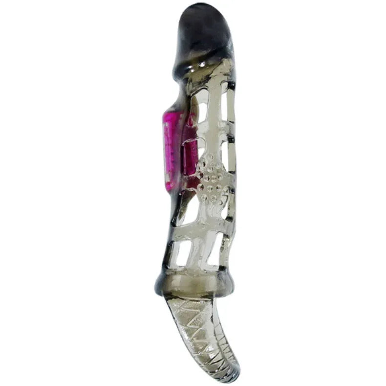 BAILE - PENISVERLNGERUNGSHÜLSE MIT VIBRATION UND RIEMEN 13.5 CM - Vanelion Paradise