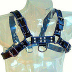LEATHER BODY - BRUST BULLDOG HARNESS SCHWARZ / BLAU LEDER - Vanelion Paradise