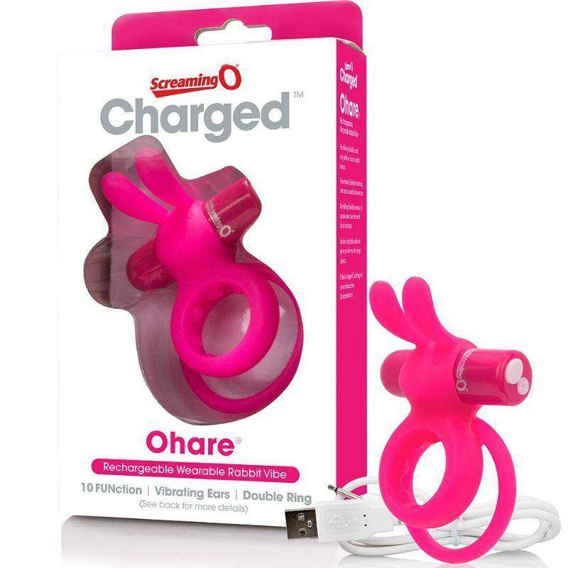 SCREAMING O - WIEAUFLADBARER DOPPELRING MIT KANINCHEN HARE ROSA - Vanelion Paradise