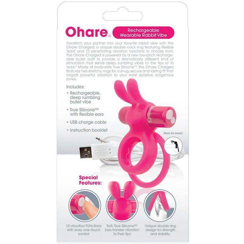 SCREAMING O - WIEAUFLADBARER DOPPELRING MIT KANINCHEN HARE ROSA - Vanelion Paradise