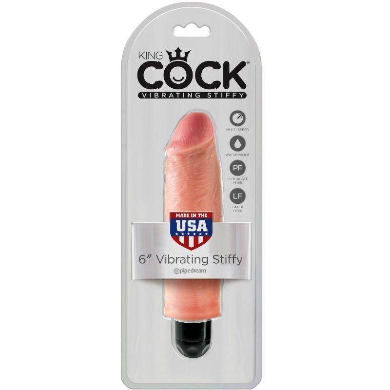 KING COCK - STEIFER REALISTISCHER VIBRATOR 15.24 CM NATÜRLICH - Vanelion Paradise