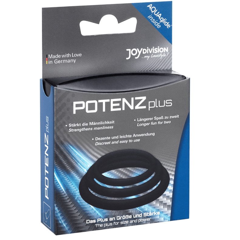 JOYDIVISION POTENZDUO - PLUS 3 SCHWARZE RINGE SATZ - S, M, L