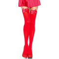 LEG AVENUE - HOHE NYLON-OBERTEILE MIT ROTER SCHLEIFE, EINE GRÖSSE - Vanelion Paradise