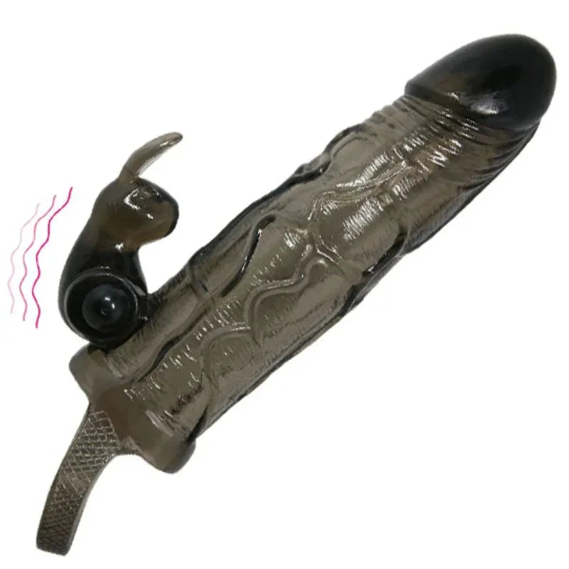 BAILE - BRAVE MAN PENISABDECKUNG MIT KANINCHEN SCHWARZ 16.5 CM - Vanelion Paradise