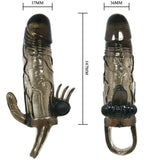 BAILE - BRAVE MAN PENISHÜLLE MIT KLITORIS UND ANALSTIMULATION DOPPELTE KUGEL SCHWARZ 16.5 CM - Vanelion Paradise