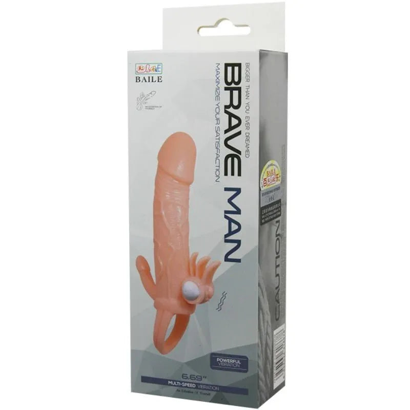 BAILE - BRAVE MAN PENISHÜLLE MIT KLITORIS UND ANALSTIMULATION FLEISCH 16.5 CM - Vanelion Paradise