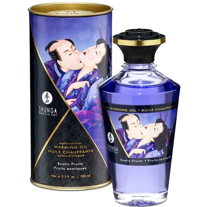 SHUNGA - MASSAGEÖL MIT WÄRMEEFFEKT, GESCHMACK EXOTISCHER FRÜCHTE, 100 ML - Vanelion Paradise