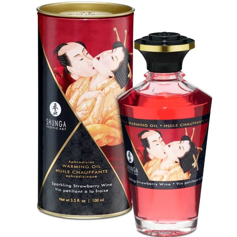 SHUNGA - ERDBEER- UND CAVA-WÄRMEEFFEKT-MASSAGEÖL 100 ML - Vanelion Paradise