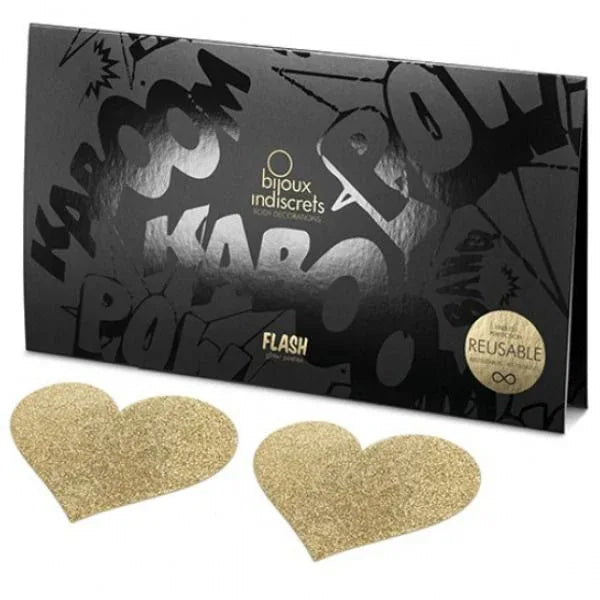 BIJOUX - INDISCRETS FLASH GOLDEN HEART NIPPELABDECKUNGEN - Vanelion Paradise
