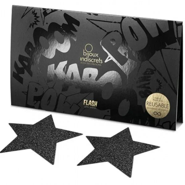 BIJOUX - INDISCRETS SCHWARZE STAR-FLASH-NIPPELKAPPEN - Vanelion Paradise