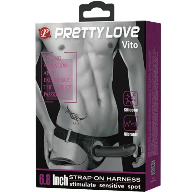 PRETTY LOVE - VITO STRAP-ON MIT HOHLDILDO UND VIBRATION 17.3 CM - Vanelion Paradise