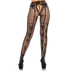 LEG AVENUE - STOCKING FLOWERS DESIGN RÜCKEN KREUZLOS EINE GRÖSSE - Vanelion Paradise