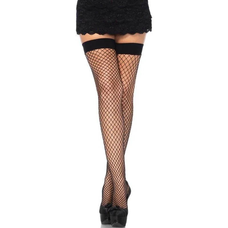 LEG AVENUE - FISHNET THIGH HIGHS SCHWARZ EINE GRÖSSE - Vanelion Paradise