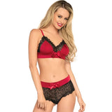 LEG AVENUE - 2-TEILIGES SET SCHWARZ UND ROT S/M - Vanelion Paradise