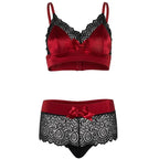 LEG AVENUE - 2-TEILIGES SET SCHWARZ UND ROT S/M - Vanelion Paradise