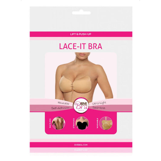 BYE-BRA - LACE-IT ENHANCEMENT PUSH-UP BEIGE CUP D