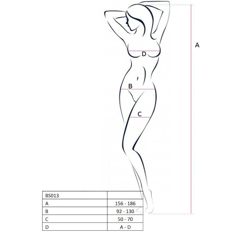 PASSION - WOMAN BS013 WEISSER BODYSTOCKING, EINE GRÖSSE