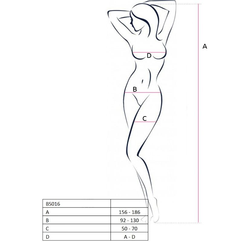 PASSION - WOMAN BS016 WEISSER BODYSTOCKING, EINE GRÖSSE