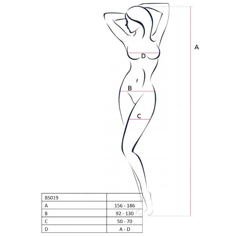 PASSION - WOMAN BS019 WEISSER BODYSTOCKING, EINE GRÖSSE - Vanelion Paradise