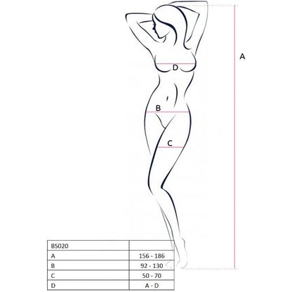 PASSION - WOMAN BS020 WEISSER BODYSTOCKING, EINE GRÖSSE