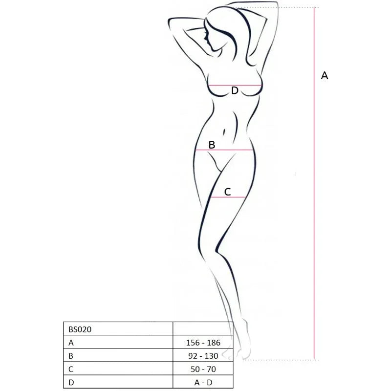 PASSION - WOMAN BS020 WEISSER BODYSTOCKING, EINE GRÖSSE - Vanelion Paradise