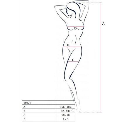 PASSION - WOMAN BS024 WEISSER BODYSTOCKING, EINE GRÖSSE