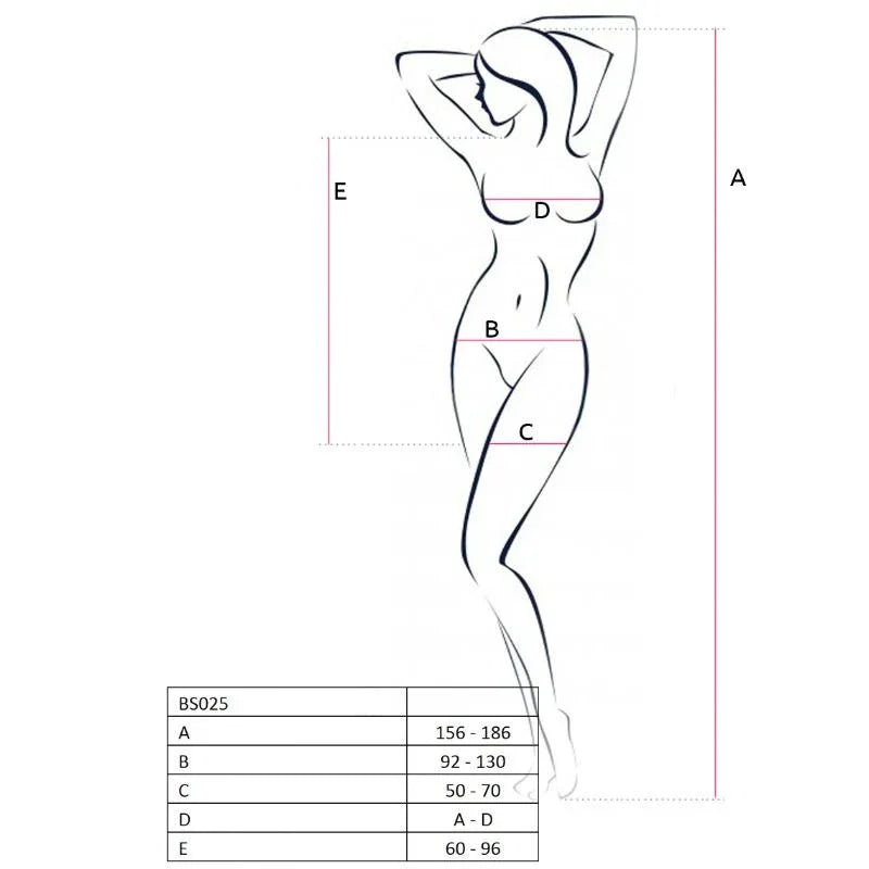 PASSION - WOMAN BS025 BODYSTOCKING SCHWARZ KLEIDERSTIL EINE GRÖSSE - Vanelion Paradise