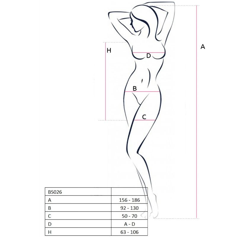 PASSION - WOMAN BS026 SCHWARZER KLEIDERSTIL BODYSTOCKING, EINE GRÖSSE