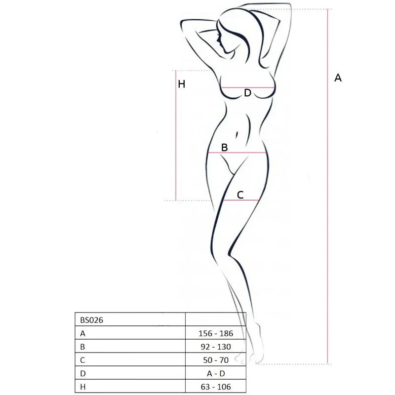 PASSION - WOMAN BS026 SCHWARZER KLEIDERSTIL BODYSTOCKING, EINE GRÖSSE - Vanelion Paradise
