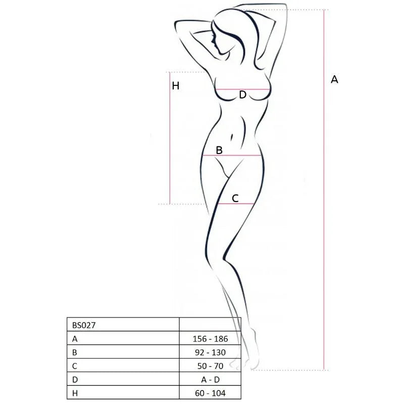 PASSION - WOMAN BS027 BODYSTOCKING ROTER KLEIDSTIL, EINE GRÖSSE - Vanelion Paradise