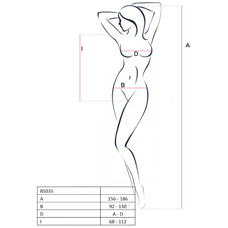 PASSION - WOMAN BS035 WEISSER BODYSTOCKING, EINE GRÖSSE